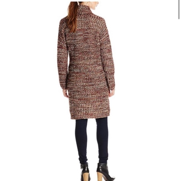 Sam Edelman SD Helen Collared‎ Long Cardigan Duster Maroon Multi Size XS Classic - Picture 13 of 13